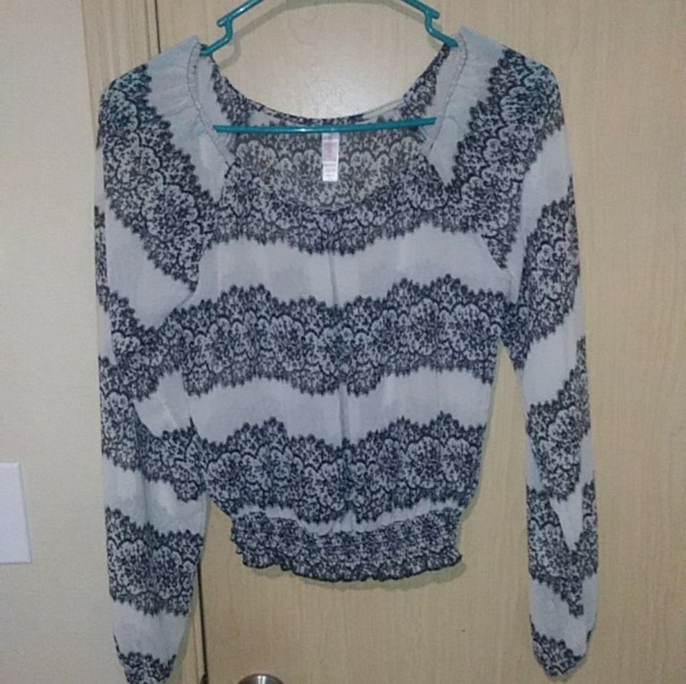 Black and White Sheer Crop Top